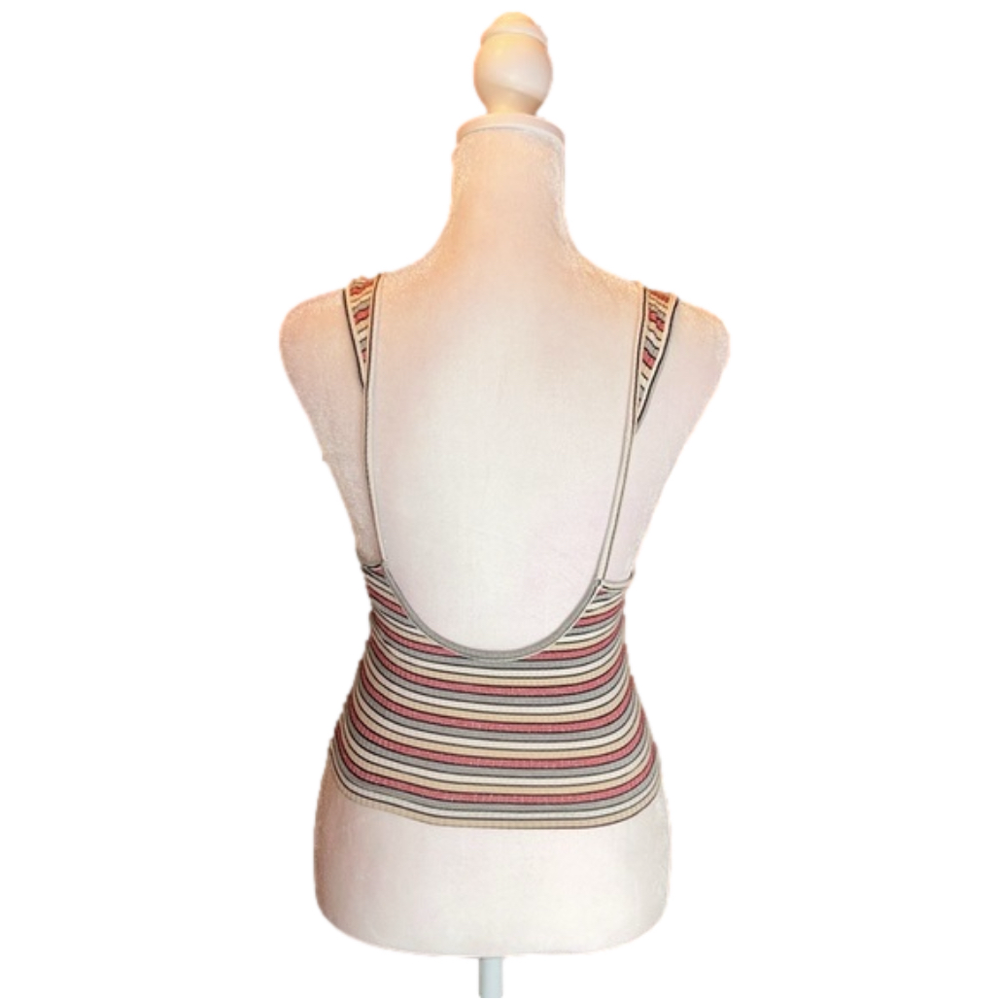 TOPSHOP Sexy Striped Crop Tank Top Size 6 - Picture 3 of 9
